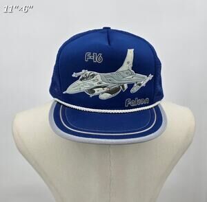Vintage 90s Streetwear Retro Graphic Aviation  F-16 Figher Falcon Snapback